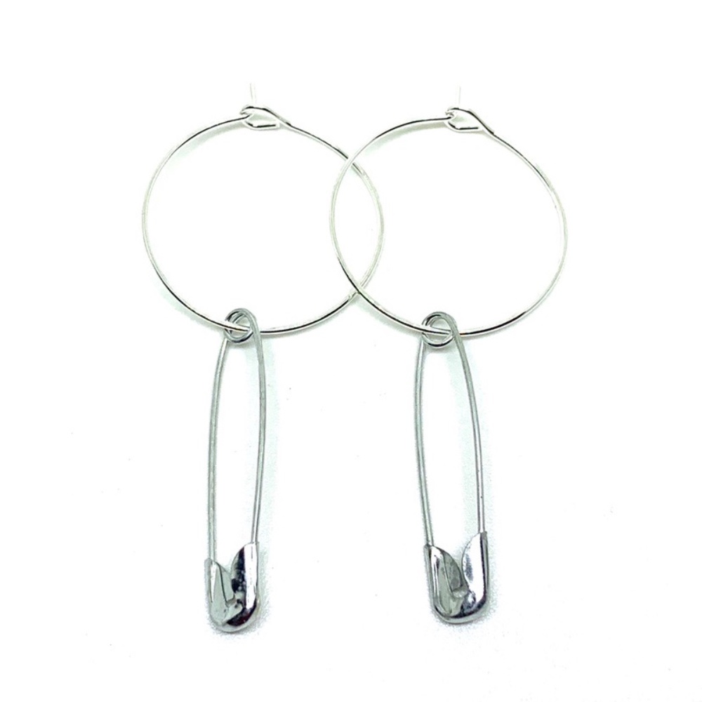 Safety Pin Hoop Earrings